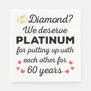 60th Wedding Anniversary I - Diamond Funny Couple Napkin