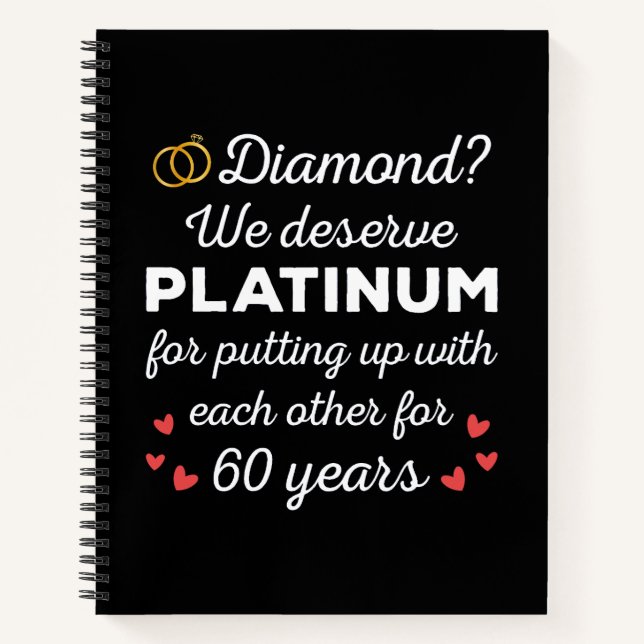 60th Wedding Anniversary I - Diamond Funny Couple Notebook (Front)