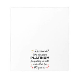 60th Wedding Anniversary I - Diamond Funny Couple Notepad
