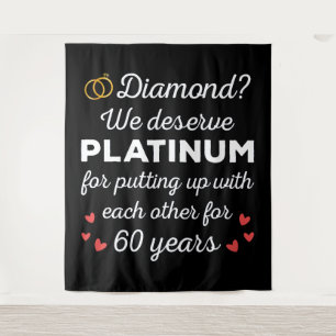 60th Wedding Anniversary I - Diamond Funny Couple Tapestry