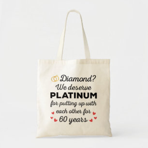 60th Wedding Anniversary I - Diamond Funny Couple Tote Bag