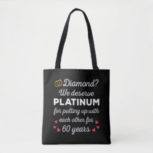 60th Wedding Anniversary I - Diamond Funny Couple Tote Bag