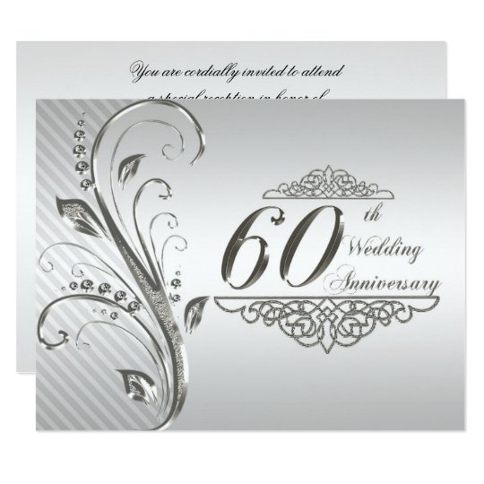  60th  Wedding  Anniversary  Invitation Card  Zazzle com au