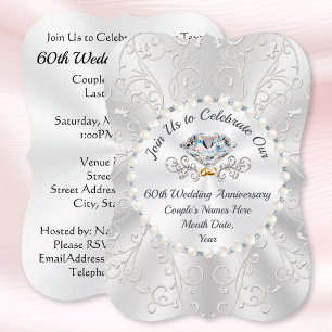 60th Wedding Anniversary Invitation Cards
