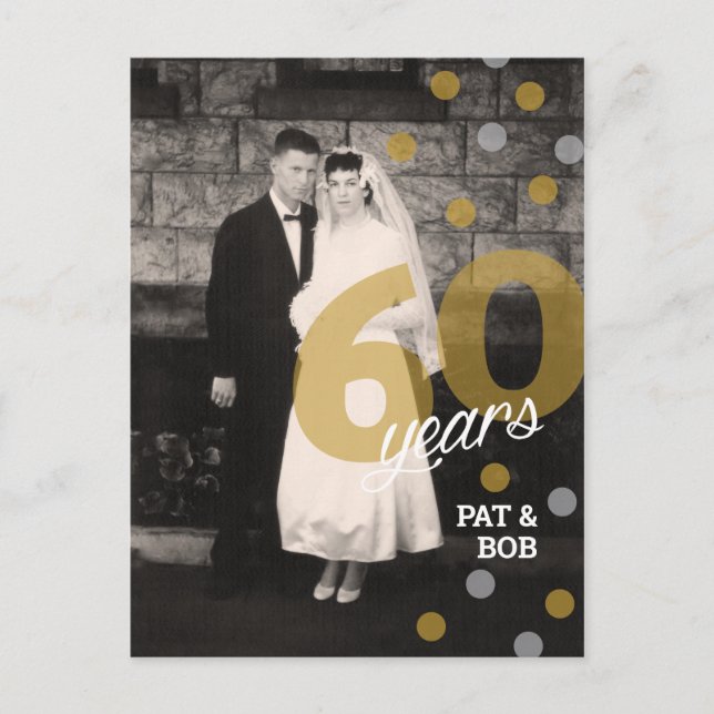 60th Wedding Anniversary Invitation Postcard (Front)