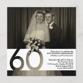 60th Wedding Anniversary Invite 5.25 x 5.25