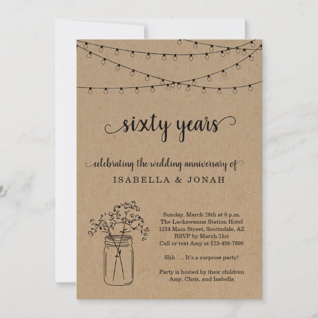 60th Wedding Anniversary Party Invitation (Front)