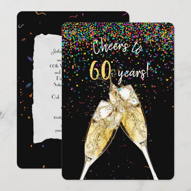 60th wedding anniversary party invitation (Front/Back)