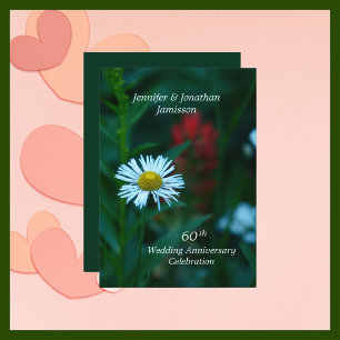 60th Wedding Anniversary Party Invite White Daisy