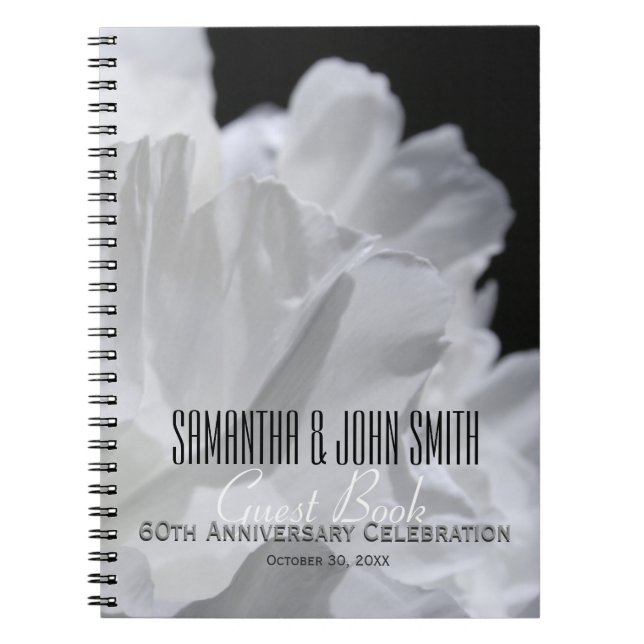 60th Wedding Anniversary Party Peony Guest Book 2 (Front)