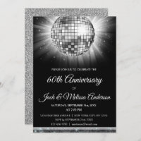 60th Wedding Anniversary Party Silver Disco Ball