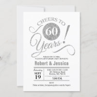 60th Wedding Anniversary Party - Silver White