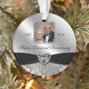 60th Wedding Anniversary Photo Acrylic Ornament
