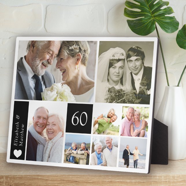 60th Wedding Anniversary Photo Collage Plaque (Creator Uploaded)
