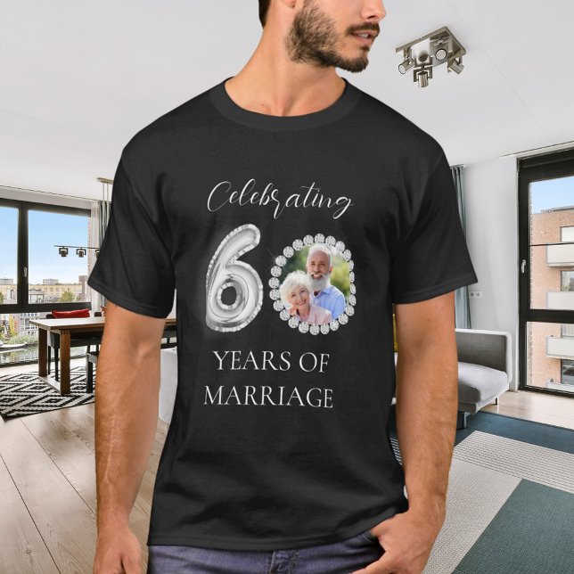 60th wedding anniversary photo diamonds black men T-Shirt (Creator Uploaded)