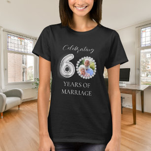 60th wedding anniversary photo diamonds black T-Shirt