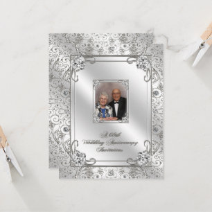 60th Wedding Anniversary Photo Invitation Card