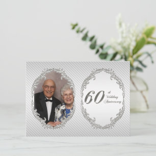 60th Wedding Anniversary Photo Invitation Card