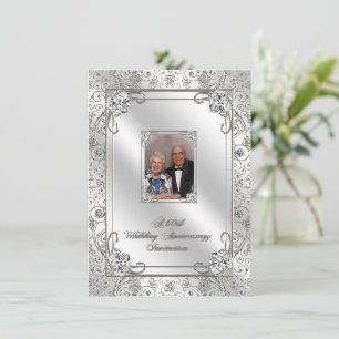 60th Wedding Anniversary Photo Invitation Card