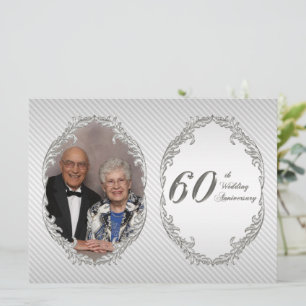60th Wedding Anniversary Photo Invitation Card