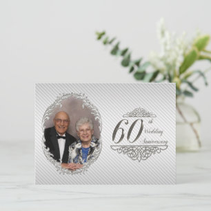 60th Wedding Anniversary Photo Invitation Card
