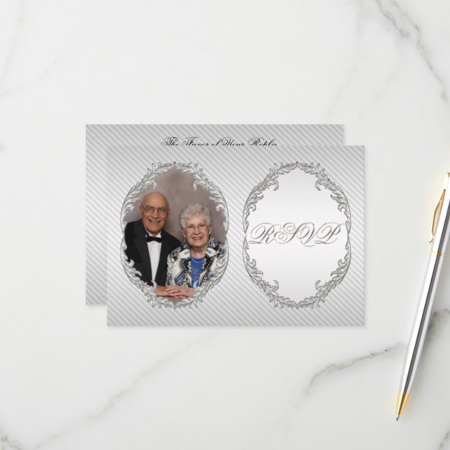 60th Wedding Anniversary Photo RSVP Card (Front/Back In Situ)