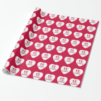 60th Wedding Anniversary Red Hearts Wrapping Paper