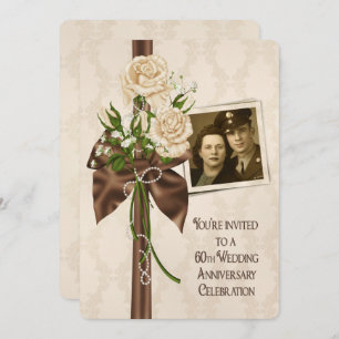 60th Wedding Anniversary Roses Invitation