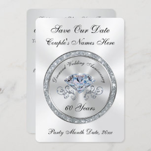 60th Wedding Anniversary Save the Date Cards