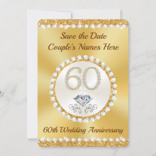 60th Wedding Anniversary Save the Date Cards