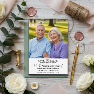 60th Wedding Anniversary Save the Date Photo Card