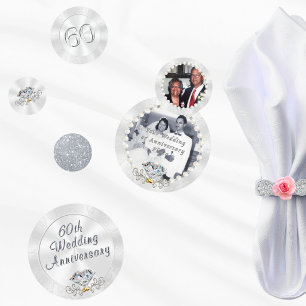 60th Wedding Anniversary Table Decoration Ideas,  Confetti