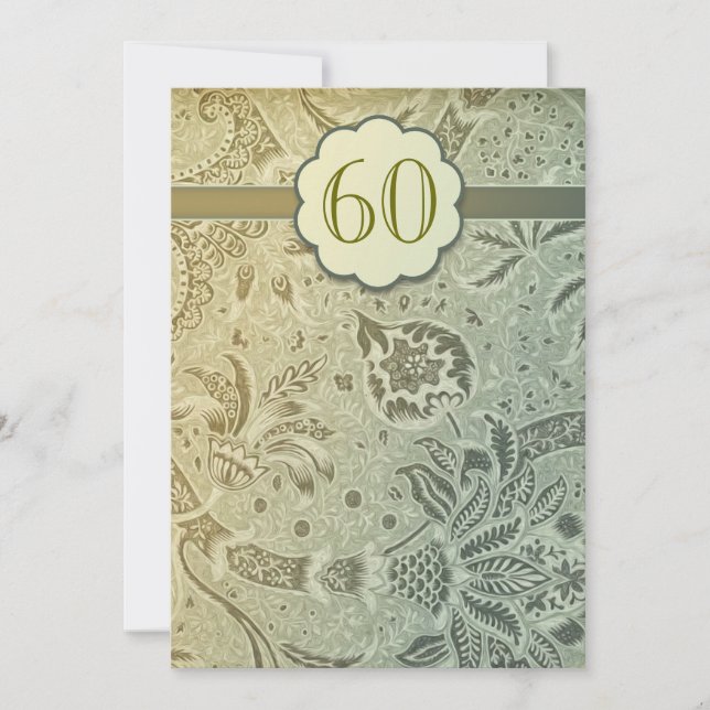 60th wedding anniversary vintage design invitation (Front)