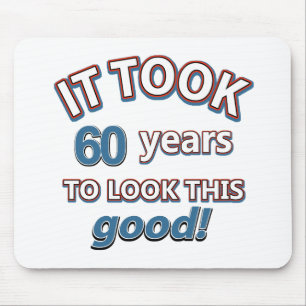 60th year birthday designs mouse pad