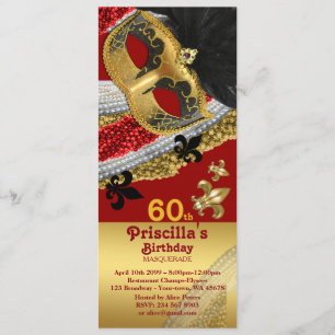 60thInvitation Ticket style,Birthday Woman any age Invitation