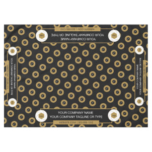 60X84 Trade Show Tablecloth Logo Gold White Black