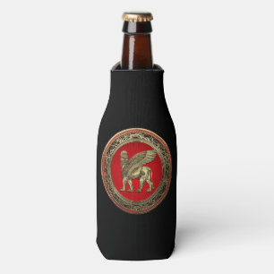 [610] Assyrian Winged Lion - Gold Lamassu Bottle Cooler