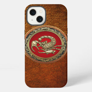 [610] Sacred Golden Scorpion on Red iPhone 13 Case