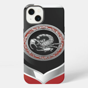 [610] Sacred Silver Scorpion on Black iPhone Case
