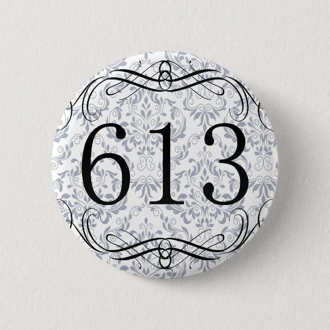 613 Area Code 6 Cm Round Badge (Front)