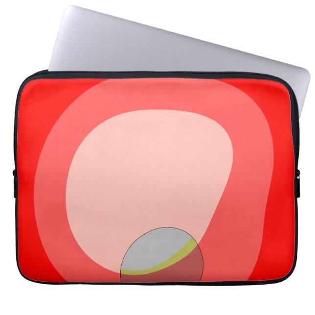 615 Red Abstract Laptop Sleeve (Front)