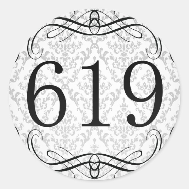 619 Area Code Classic Round Sticker (Front)