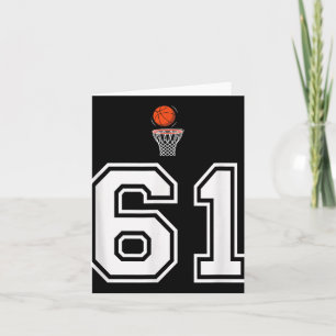 61 Number Basketball Style Vintage White Card