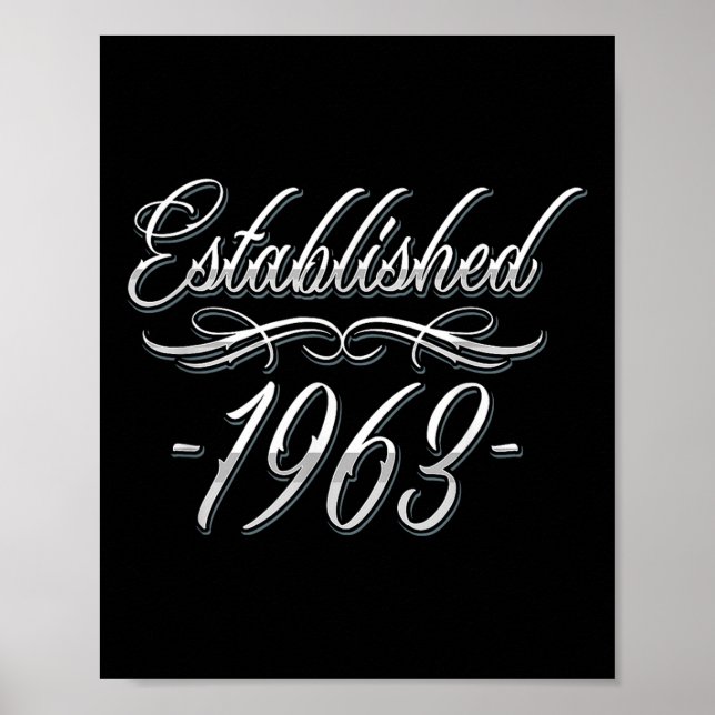 61 Year Old Tattoo Lover Birth Year 1963 61st Birt Poster (Front)