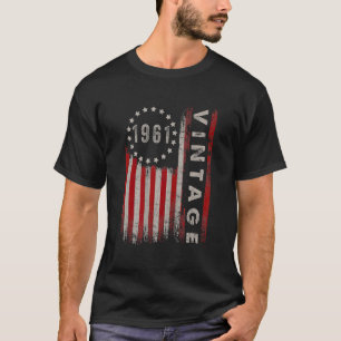 61 Year Old Vintage 1961 American Flag 61st Birth T-Shirt