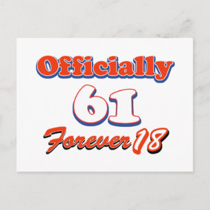 61 years old birthday designs postcard