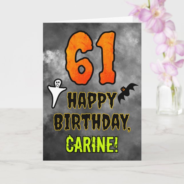 61st Birthday: Eerie Halloween Theme + Custom Name Card (Orchid)