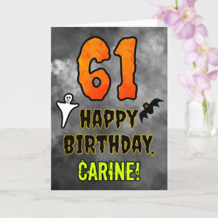 61st Birthday: Eerie Halloween Theme + Custom Name Card