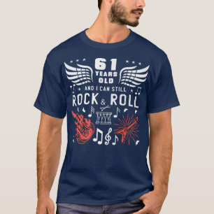 61st Birthday Gag Turning 61 Years Old Guitar Drum T-Shirt
