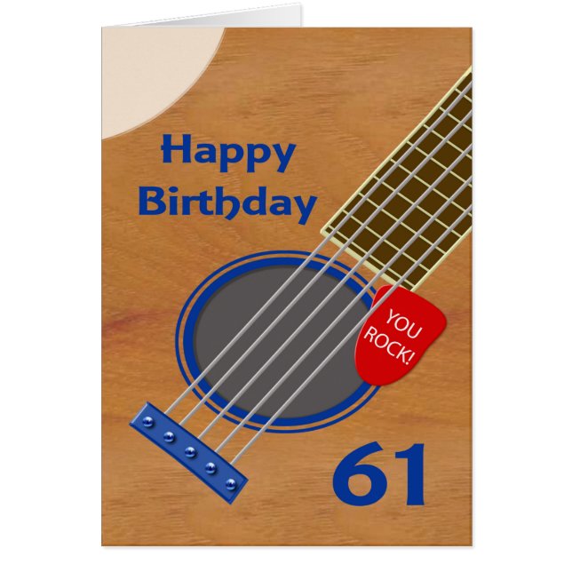 61st Birthday Guitar Player Birthday (Front)